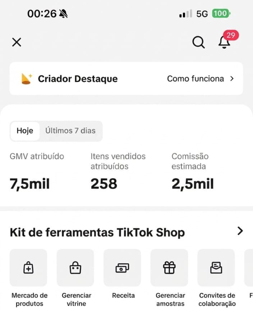 Print do resultado da venda